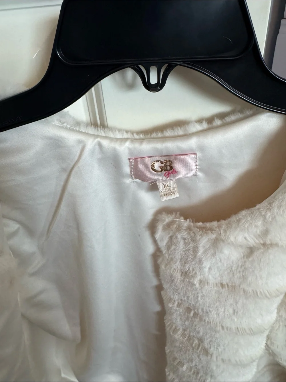 GB girls Cream Faux Fur Girls' Jacket